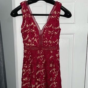 Burgundy lace dress
